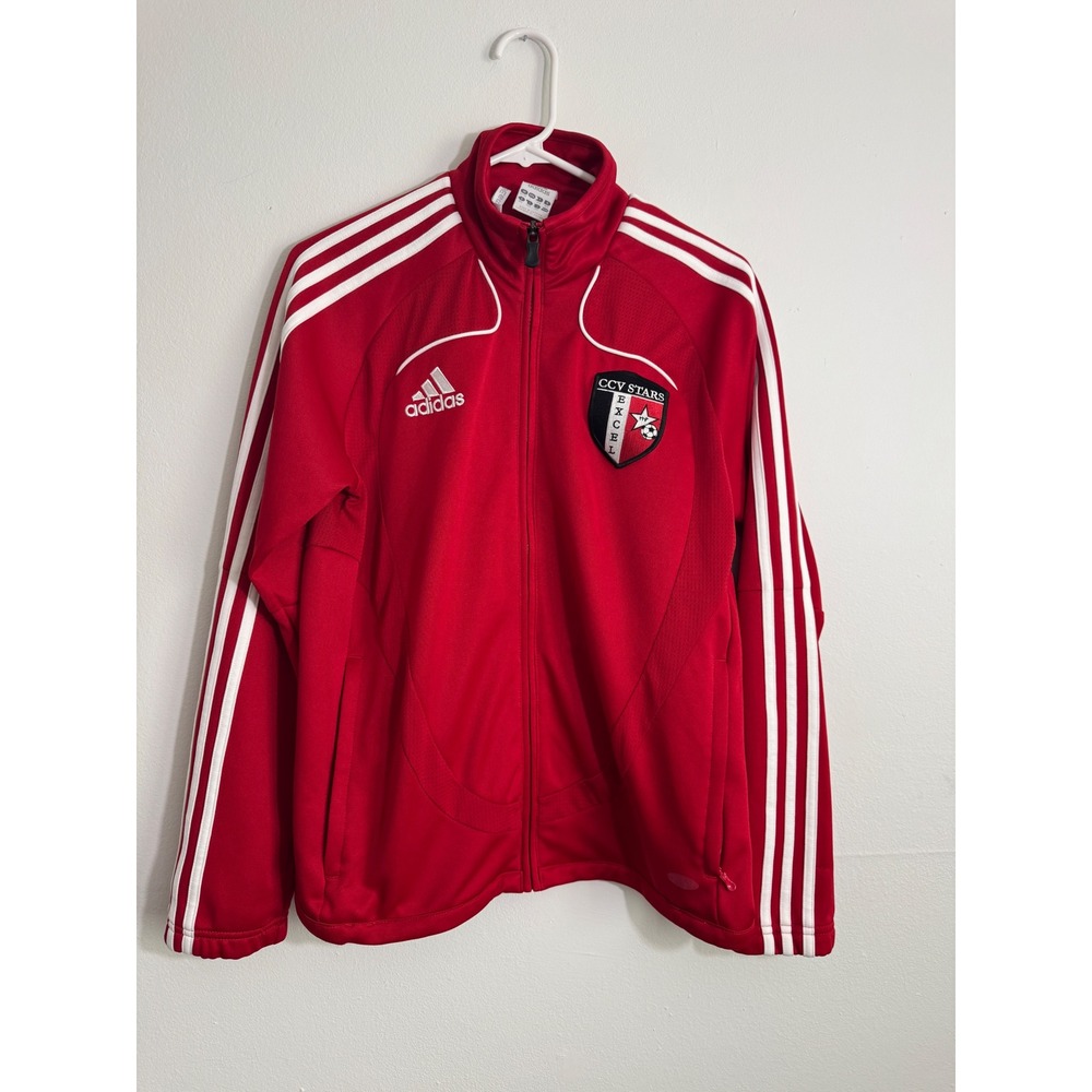 Adidas Clima365 2008 CCV Stars Soccer Track Jacket Red Y2K Size 14